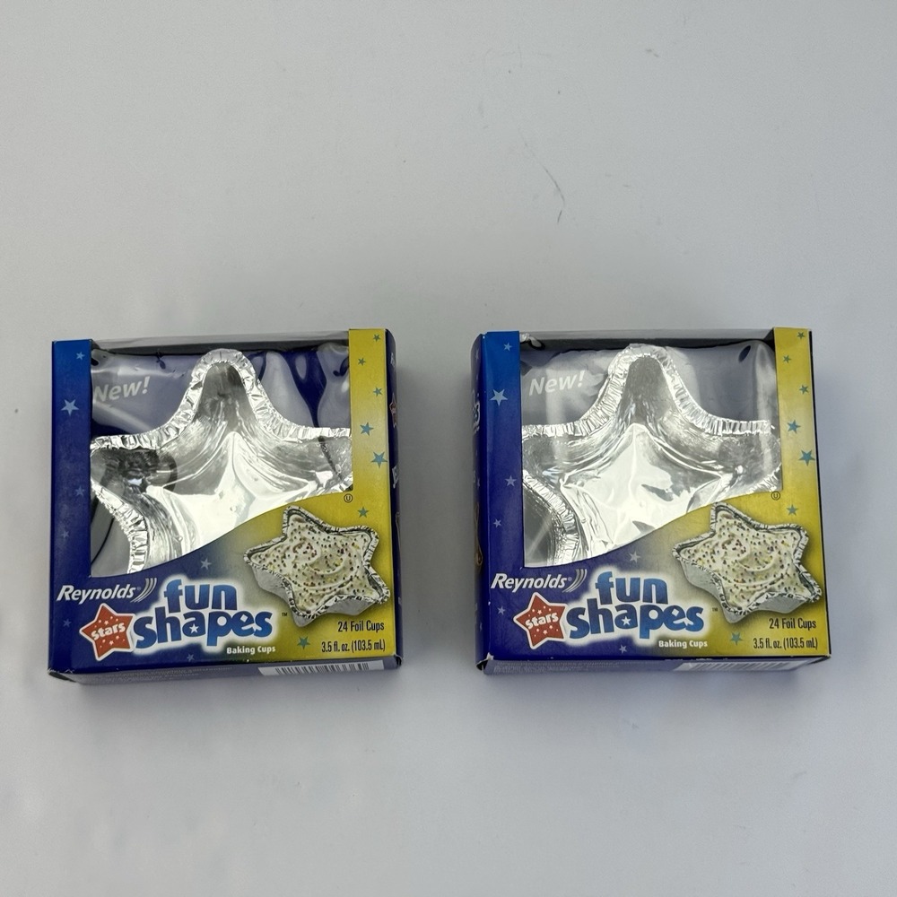 Reynolds Fun Shapes July 4th Stars Foil Baking‎ Cups 24 Ct 2005 Discontinued NOS